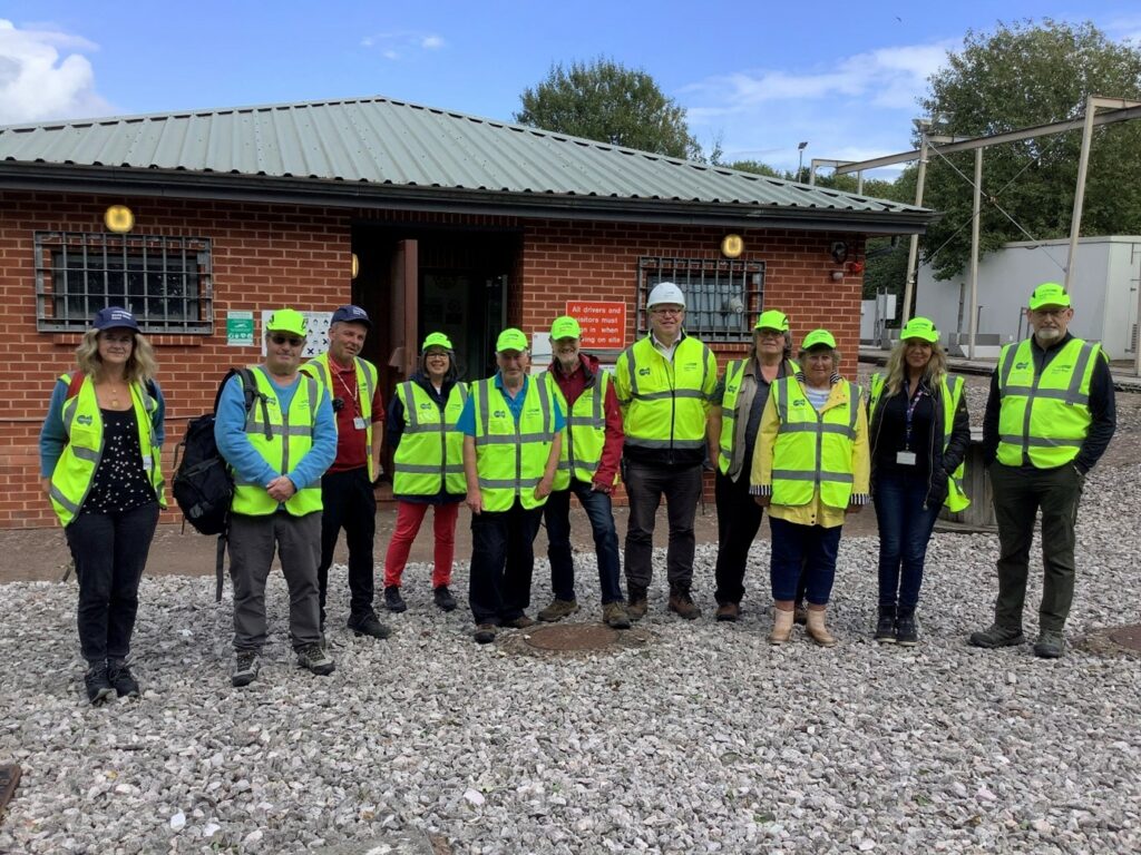 Exmouth Town Councillors and Officers at Maer Lane sewage treatment centre.