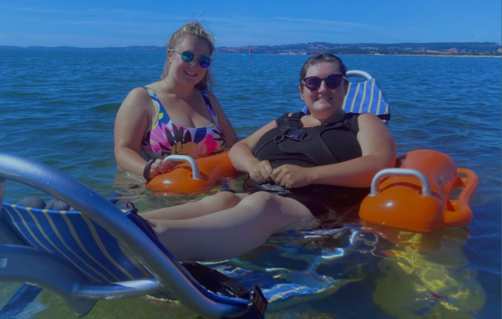 Ladies using Beach Wheelchair